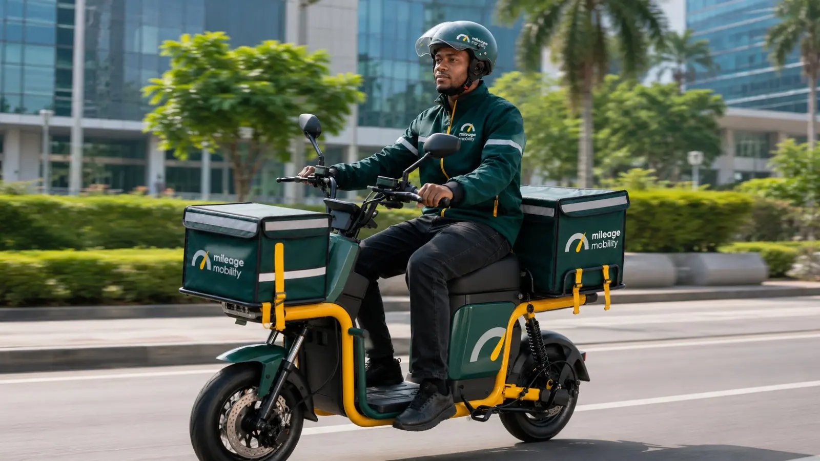 Mileage rider on an electric delivery bike